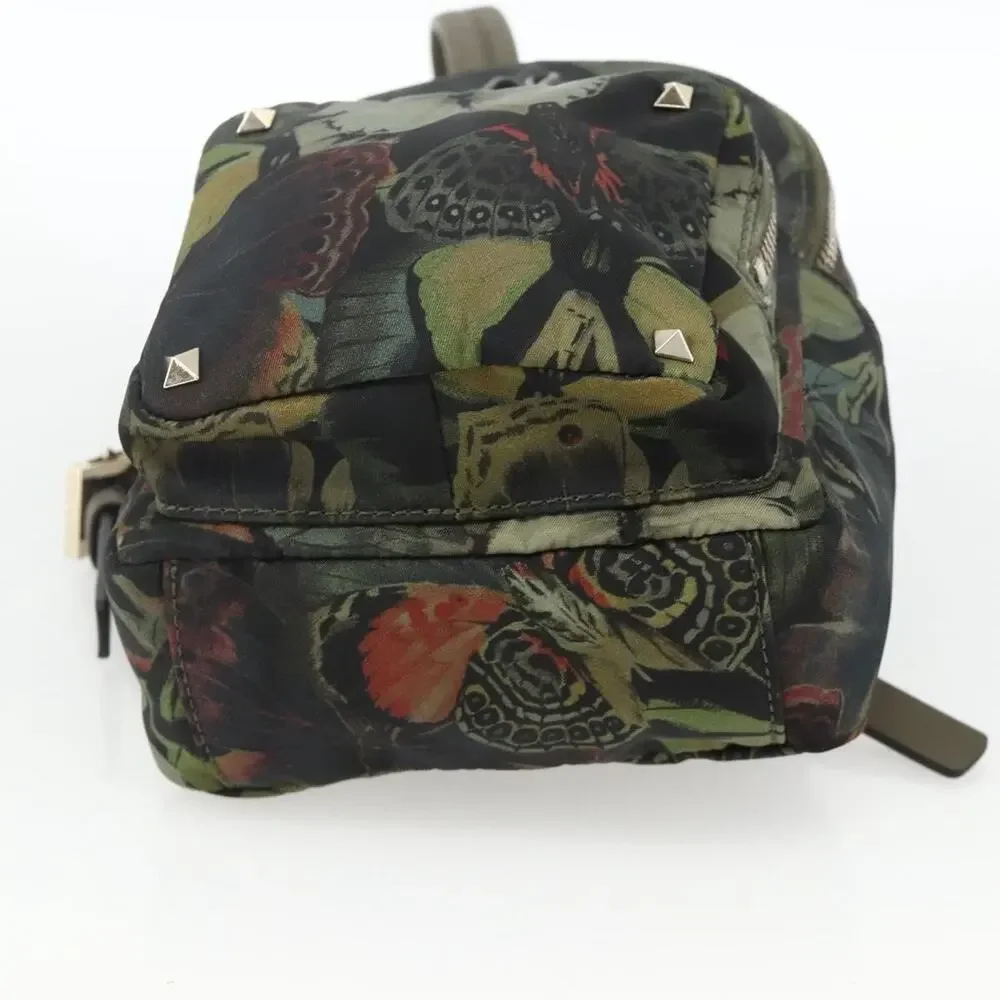 Valentino Nylon Backpack Khaki Champagne Gold